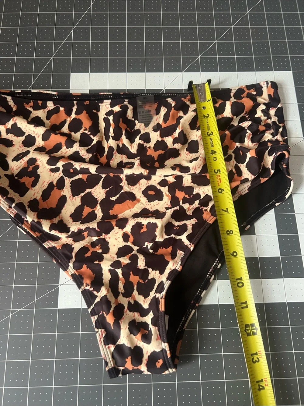 High-Waist Leopard Print Bikini Bottoms in Brown